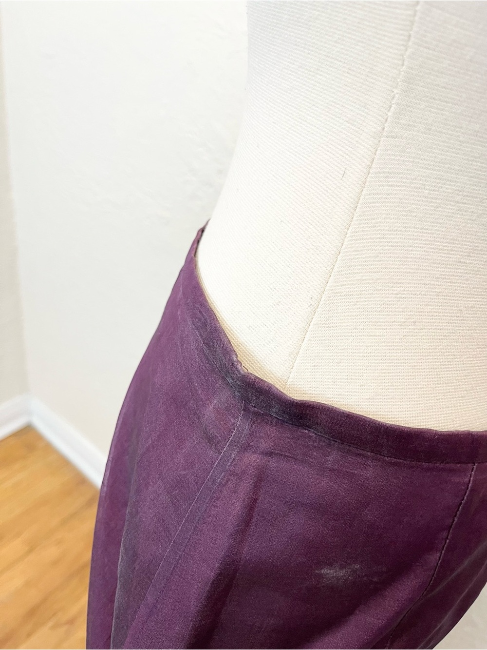 Vintage Ann Taylor Silk Beaded Maxi Skirt Purple Whimsigoth 90s Y2K 4 - Picture 4 of 10